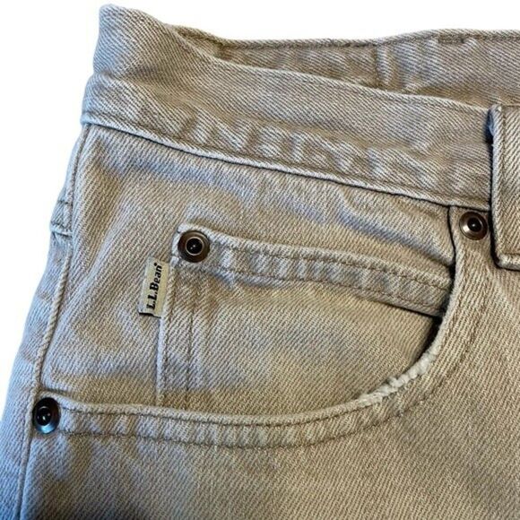 Flannel Lined L. L. Bean Double L Tan Jeans Size 35 x 30 - Picture 10 of 12